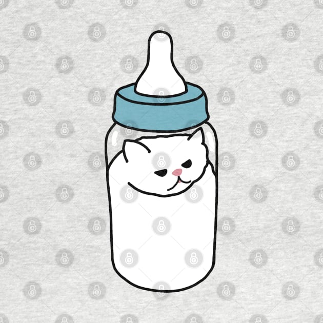 Funny Cat In Milk Bottle Meme by Luna Illustration